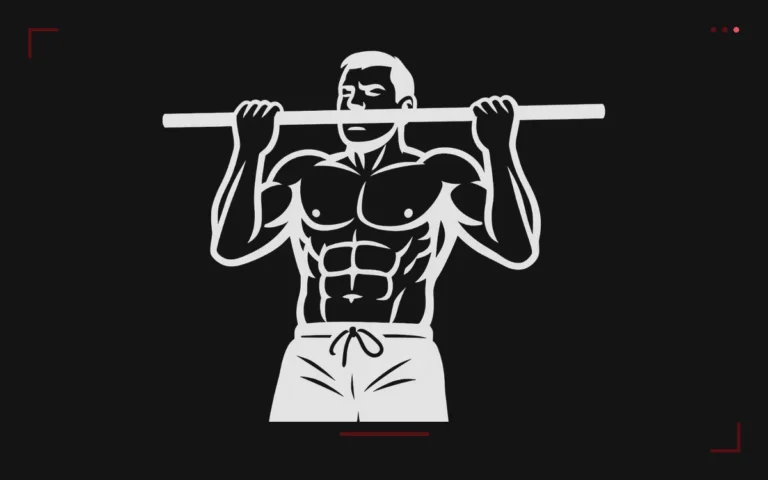 Chin-up pour les biceps : un homme en traction supination, menton au-dessus de la barre, prise mains vers soi