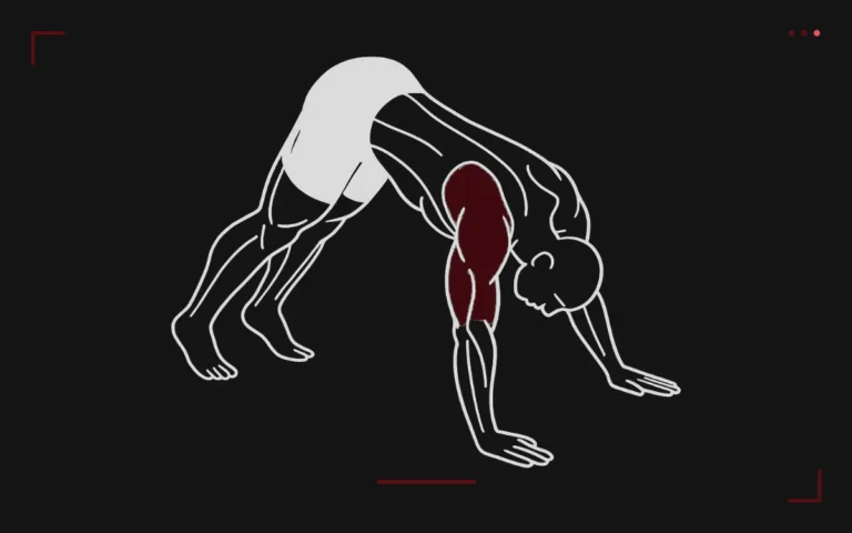 Pike push-up : un homme en V inversé, hanches hautes, descend la tête vers le sol, épaules surlignées